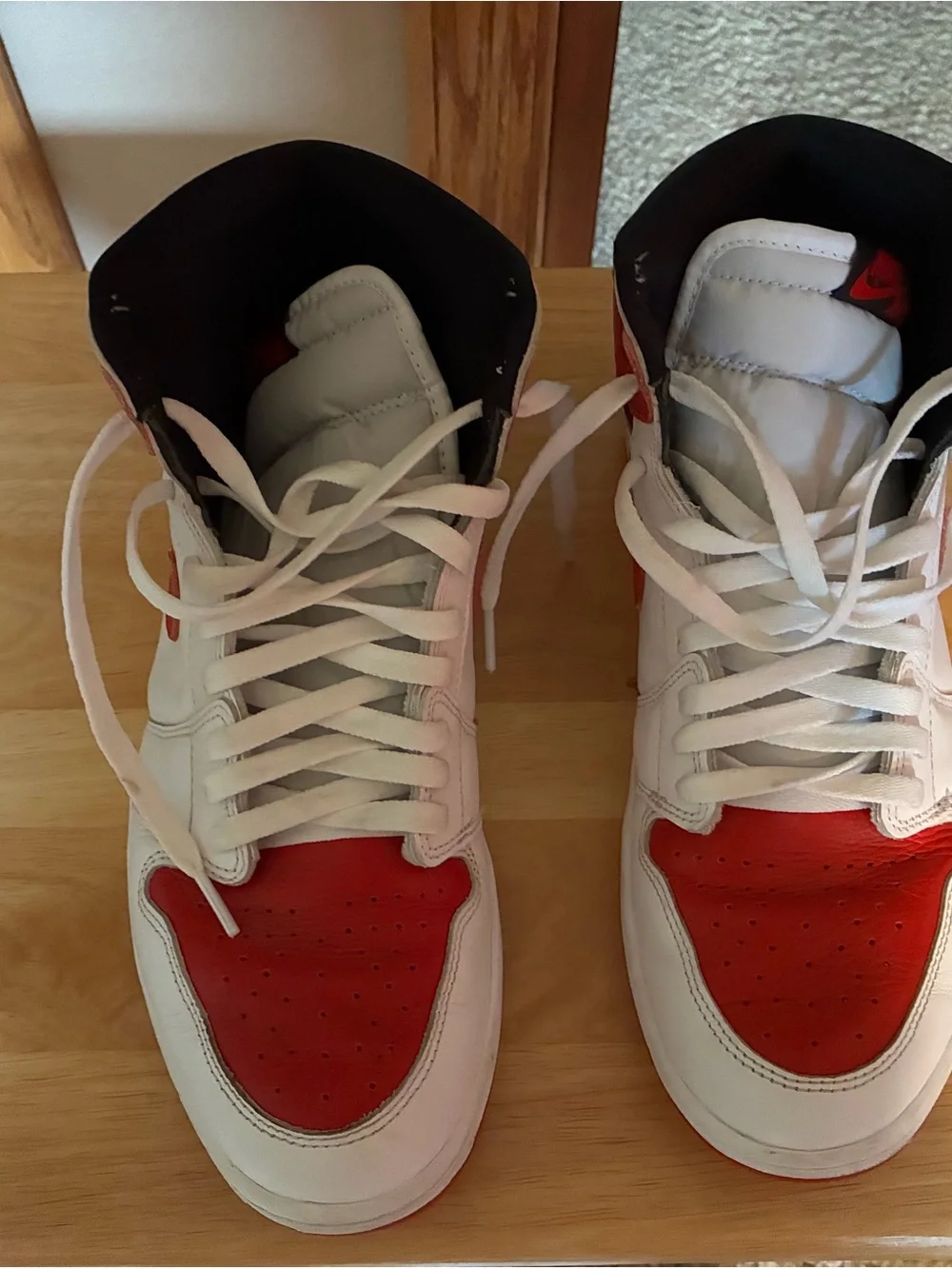Nike White, Red & Black High-Top Sneakers